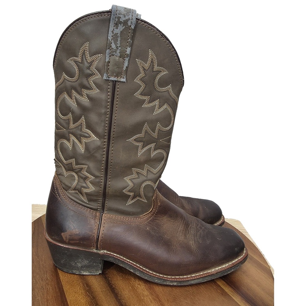Laredo Western Boots Mens 8.5 Extra Wide Brown Cowboy Roper Botas Pull On 4235